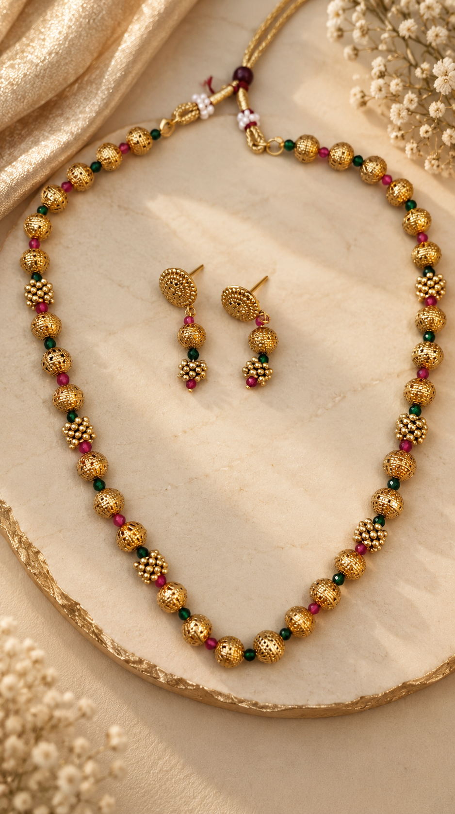 Gold -Tara Beaded Mutter Mala