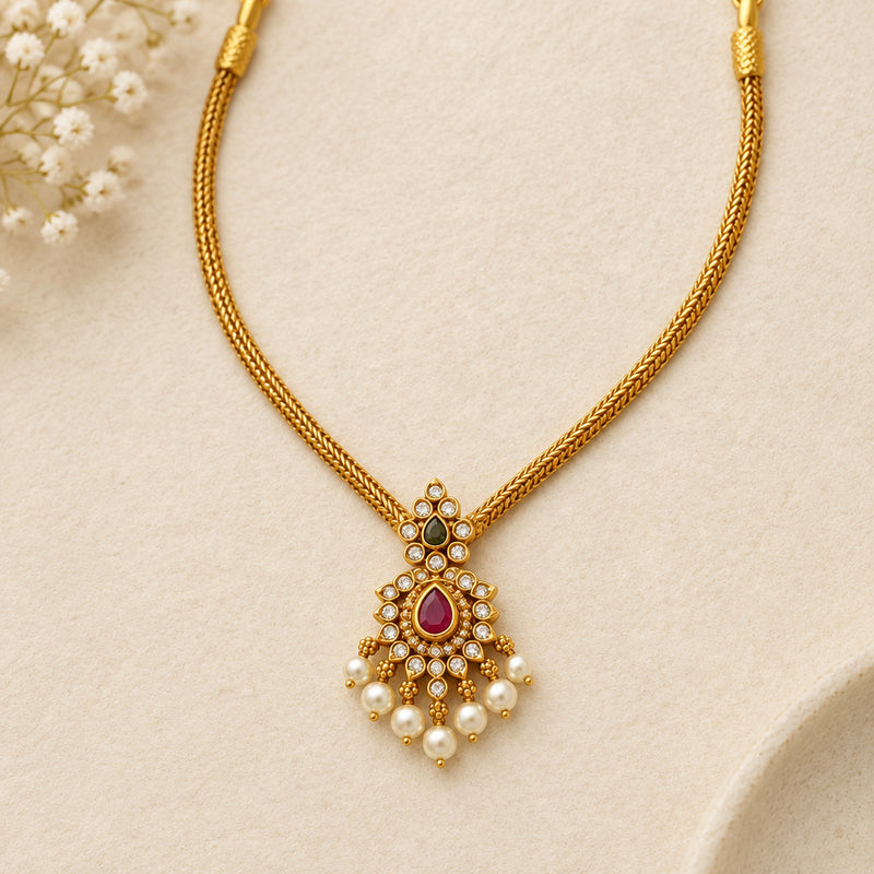 Golden Pearl loom Necklace