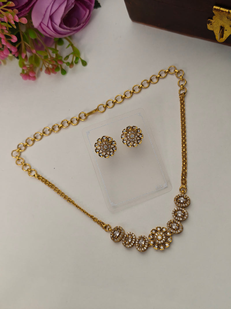 Gold Mini choker Necklace Set